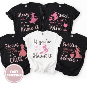Halloween Group Shirt, Funny Witch Halloween Party T-Shirt Costume, Sassy Witch Matching Spooky Season Party Tee for Girlfriend Gift for Her