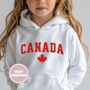 Kanada Ahornblatt Jugend Hoodie Sweatshirt, kanadischer Stolz Kinder Pullover, rotes Ahornblatt-Design, Kinder Kapuzenpullover, Reise-Souvenir