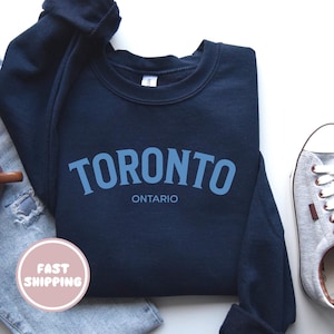 Toronto Ontario Sweatshirt, Minimalist Toronto Ontario Canada Crewneck, Cozy City Name Sweater, Gift for Locals, Tourists and Toronto Fans