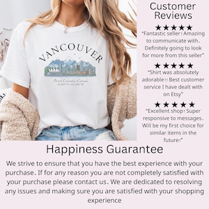 Vancouver Canada Shirt, Vancouver BC Souvenir Tee, Vancouver Skyline Shirt, British Columbia Travel Shirt, Canada Vacation Graphic Tee
