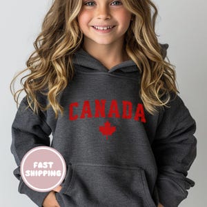 Kanada Jugend Hoodie Sweatshirt, Canadian Pride Kinder Pullover, Red Maple Leaf Kinder Hoodie, Reise-Souvenir, kanadische Kleidung