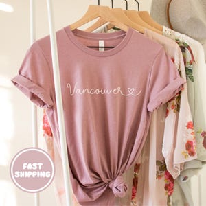 Damesshirt Vancouver, leuk Vancouver-souvenirshirt, T-shirt Vancouver Canada, City-T-shirt, zacht neutraal Vancouver BC-reiscadeaushirt