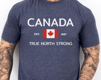 Canada T-shirt, True North Strong-t-shirt, uniseks Canada Day-T-shirt, Canadian Pride-shirt, patriottisch cadeau voor Canadezen, toeristische reissouvenir