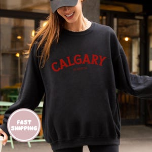 Calgary Alberta Sweatshirt, Canada Travel Gift Crewneck, Cozy Canadian Souvenir Sweater, Vintage Style Unisex Pullover for Men and Women