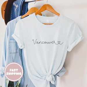 Damesshirt Vancouver, leuk Vancouver-souvenirshirt, T-shirt Vancouver Canada, City-T-shirt, zacht neutraal Vancouver BC-reiscadeaushirt