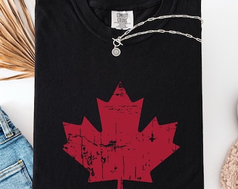 Canada Maple Leaf T-shirt, Distressed Canadian Graphic T-shirt, Canada Day Outfit, Canada Souvenir Shirt, Canadian PrideT Shirt, Canada Gift