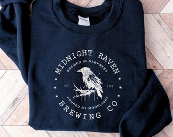 Midnight Raven Brewing Co-skjorta, ölälskare-gåva, gotisk korp-t-shirt, hantverksbryggeri-grafik-t-shirt, ölälskare-t-shirt, present till honom, present till make