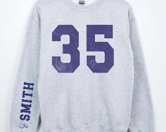 Custom Number Sweatshirt, Hockey Mom Sweater, Personalized Team Name Crewneck, Sports Jersey Sweatshirt, Hockey Mom Gift, Game Day Sweater