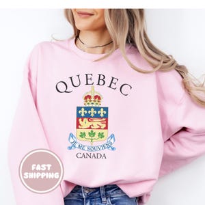 Quebec Canada Womens Sweatshirt, Unisex Crewneck, Quebec Coat of Arms Design, Canadian Gift, Travel Souvenir, Province Pride Sweater, French