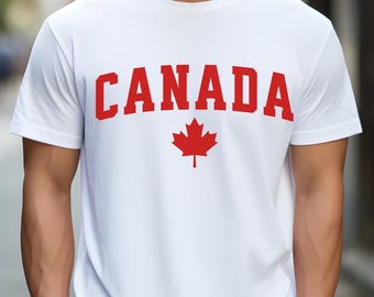 Kanadischer Stolz T-Shirt, Kanada Tag Ahornblatt Unisex T-Shirt, Reise-Souvenir-Shirt, Touristengeschenk, rotes Ahornblatt-Oberteil, Vaterländisches Jersey-T-Stück,