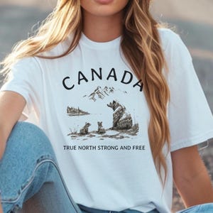 Canada Bear Graphic Tee, Canadian Pride T Shirt, Bear Lovers Unisex Tshirt, Canadian Wilderness Shirt, Patriotic Gift, Canada Day Apparel