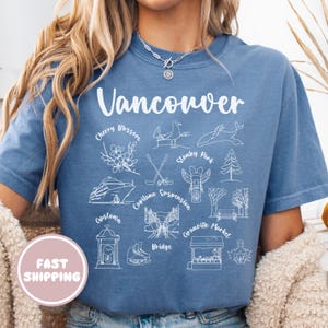 Comfort Colors Vancouver T-shirt, Vancouver Souvenir Shirt, Vancouver BC Attractions T-shirt, Vancouver Canada cadeau voor toeristen en lokale bevolking