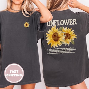 Sunflower Graphic T Shirt, Cute Fall Boho Sunflower Tee with Positive Quote, Trendy Retro Floral Autumn Shirt, Cute Gift for Sunflower Lover