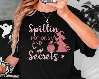 Funny Witch Halloween T-Shirt, Comfort Colors Halloween Witch Graphic Tee, Cozy Fall Tee, Funny and Cute Fall Shirt for Women and Girls