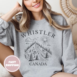 Whistler Canada Sweatshirt Whistler Crewneck Sweater, Nature Lover Gift, Ski Mountain Resort Apparel, Snowboarding Jumper, Outdoor Wear