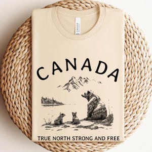 Canada Bear Graphic Tee, Canadian Pride T Shirt, Bear Lovers Unisex Tshirt, Canadian Wilderness Shirt, Patriotic Gift, Canada Day Apparel