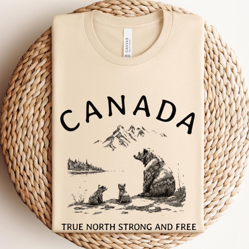 Canada Bear Graphic Tee, Canadian Pride T Shirt, Bear Lovers Unisex Tshirt, Canadian Wilderness Shirt, Patriotic Gift, Canada Day Apparel