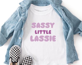 Sassy Little Lassie Kids T Shirt, Funny Girl Toddler Tee, Cute Infant Shirt, Sassy Toddler Girl Outfit Gift for Child, Baby Shower Gift