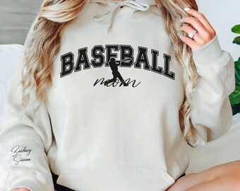 Baseball Mom Hoodie, Mothers Day Gift for Sports Mom, Custom Baseball Mom Hoodie, Personalized Team Mom Gift, Baseball Mom Clothing