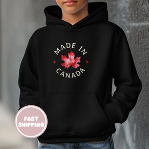 Kanada machte Jugend Hoodie, Kinder kanadisches Sweatshirt, Kanada-Tagesgeschenk, Ahornblatt-Pullover, kanadischer Stolz-Pullover, Kanada-Souvenir, Reise