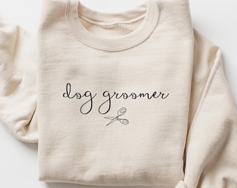 Felpa per toelettatura cani, regalo per toelettatura animali, girocollo per toelettatura, abbigliamento per toelettatura cani, uniforme comoda per toelettatura, maglione per toelettatura animali, maglietta per salone di bellezza per cani