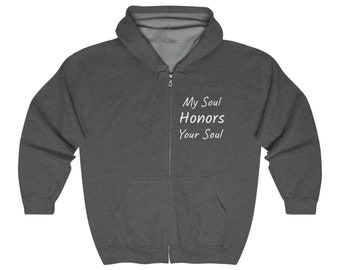 My Soul Honors Your Soul Buddha Planet Earth Zip Up Hoodie