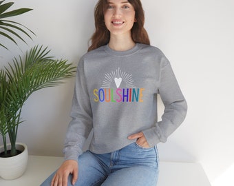 Soulshine, Soul Shine Rainbow Heart Design, Heavy Blend™ Crewneck Sweatshirt