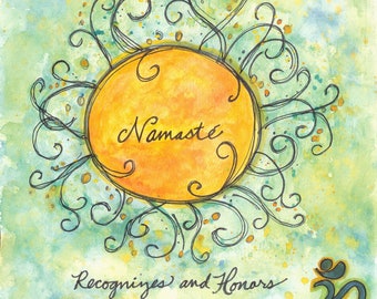 Namaste Original Artwork DIGITAL Print, 8x10, Digital Artwork, Yoga Art, Light within, Namaste