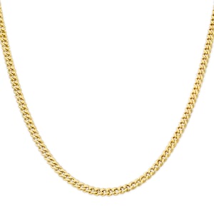 14k Solid Gold Cuban Curb Chain Necklace - Cuban Link Chain Necklace - 1.40mm Chain for Women -Dainty Jewelry for Anniversary Gift