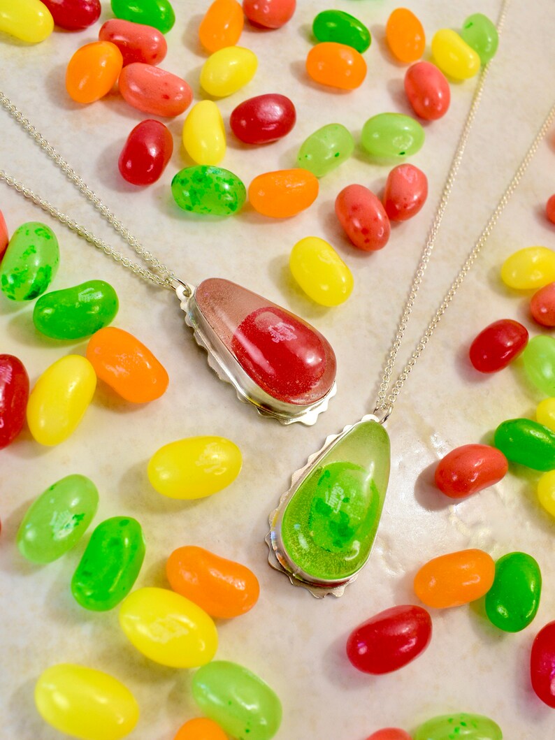 JellyBean Necklace Colorful Bold Necklace Contemporary Etsy España