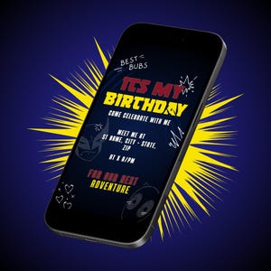 DeadPool and Wolverine birthday invitation template