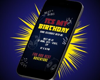 DeadPool and Wolverine birthday invitation template