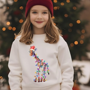 Youth Giraffes Christmas Sweatshirt, Giraffes Christmas Sweater, Funny Giraffes Sweatshirt, Giraffe Lover Xmas Gift, Giraffe Holiday Sweat
