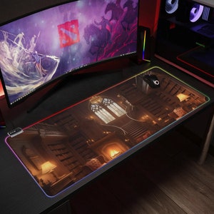 Witchy LED Mousepad for Gaming  Decor - RGB Keyboard Pad with Transparent Design - Desk Accessories  Gift for Gamers