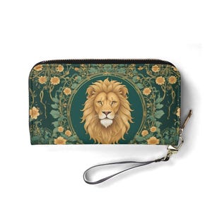 Portafoglio Majestic Lion – Portafoglio carino in pelle vegana per donna / Regalo unico, portafoglio vegano carino, regalo ideale per lei