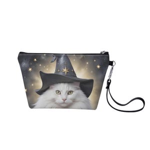 Celestial Witch Cat Bag Zippered Sling Makeup Bag - Stylish and Portable Cosmetic Organizer Pouch Gift for Her