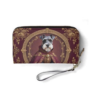 Schnauzer- Portemonnaie aus echtem Jugendstil – Portemonnaie für Damen und Herren | Einzigartiges Geschenk, süße Vegan Geldbörse Ideales Geschenk für Sie