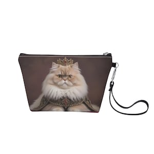 Persian Cat Bag Zippered Sling Makeup Bag - Stylish and Portable Cosmetic Organizer Pouch Gift for Her