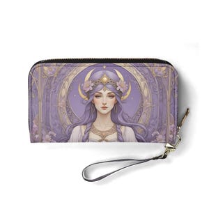 Carteira High Priestess Design – Carteira de couro vegana fofa para mulheres | Presente exclusivo, carteira vegana fofa, presente ideal para ela