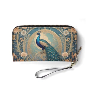 Cartera Art Nouveau Celestial Sunburst: bonita cartera de piel vegana para mujer. Regalo único. Bonita cartera vegana. Regalo ideal para ella.