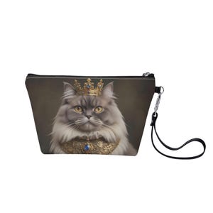 Royal Baroque Cat Bag Zippered Sling Makeup Bag - Stylish and Portable Cosmetic Organizer Pouch Gift for Her