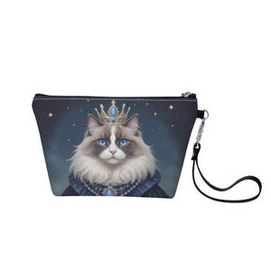 Ethereal Countess Cute Cat Bag Zippered Sling Makeup Bag - Stylish and Portable Cosmetic Organizer Pouch Gift for Her