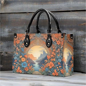 Bolso floral con diseño de flores, bonito bolso cruzado, bolso único, bonito bolso, bolso de lujo, bolsos de piel vegana, bolso de diseñador estampado