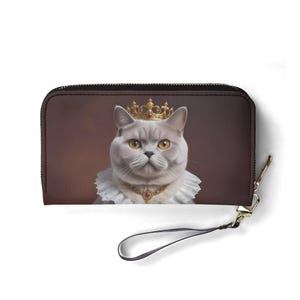 Portafoglio per gatti British Shorthair – Portafoglio carino in pelle vegana per donne / Regalo unico, portafoglio vegano carino, regalo ideale per lei