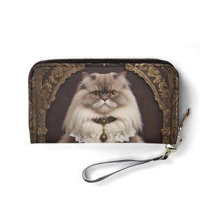 Carteira Barroca Duchess Cat – Carteira Vegana de Couro Bonita para Mulheres | Presente Único, Carteira Vegana Bonita Presente Ideal para Ela