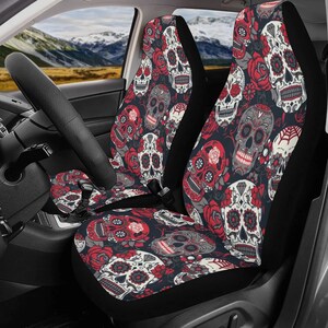 Skull CarSeat Cover Cute Seat Cover for Car Interior Decor, Beautiful Car Decor Cute Car Accessories Car Seat Cover Gift