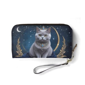Astral Marquise Katzen Geldbörse – Veganes Leder Niedliches Portemonnaie für Frauen | Einzigartiges Geschenk, süße Vegan Geldbörse Ideales Geschenk für Sie