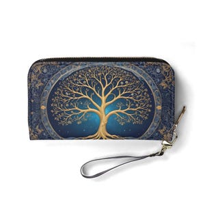 Portafoglio Cosmic Tree of Life – Portafoglio carino in pelle vegana per donna / Regalo unico, portafoglio vegano carino, regalo ideale per lei