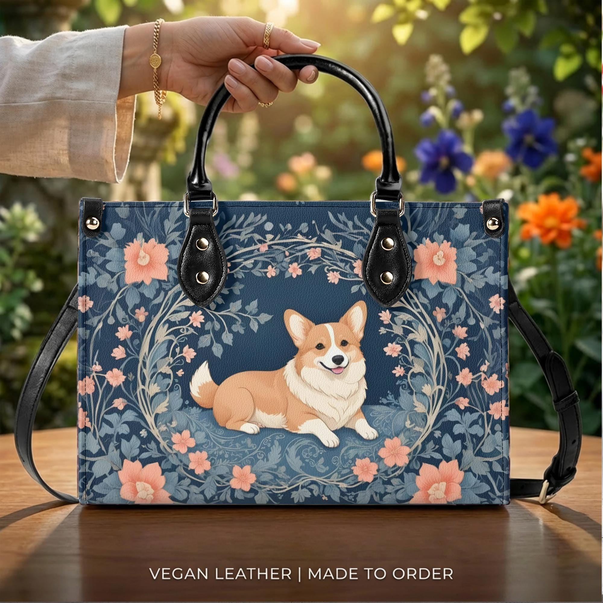 Corgi Floral Vegan Leather Crossbody Bag – Dog Lover Purse - Etsy