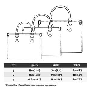Gray Long Hair Cat Vegan Leather Top Handle Bag, Green Botanical Woodland Style image 6
